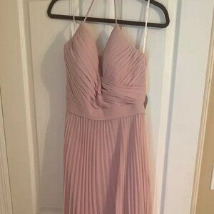 Pleated chiffon lace back skirt